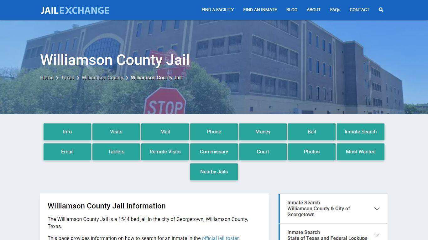 Williamson County Jail, TX Inmate Search, Information